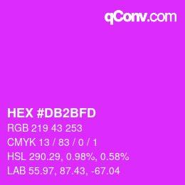 颜色代码: HEX #DB2BFD | qconv.com