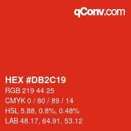 Color code: HEX #DB2C19 | qconv.com