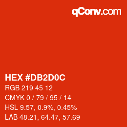 カラーコード: HEX #DB2D0C | qconv.com