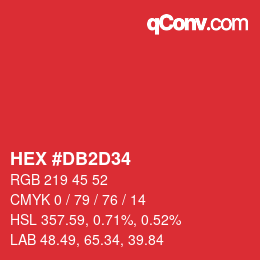 カラーコード: HEX #DB2D34 | qconv.com