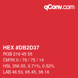 カラーコード: HEX #DB2D37 | qconv.com