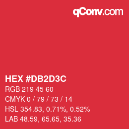 Código de color: HEX #DB2D3C | qconv.com