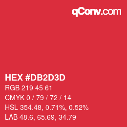 Color code: HEX #DB2D3D | qconv.com