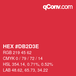 Color code: HEX #DB2D3E | qconv.com