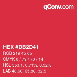 カラーコード: HEX #DB2D41 | qconv.com