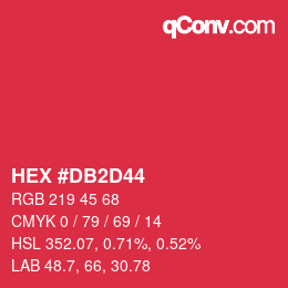 カラーコード: HEX #DB2D44 | qconv.com