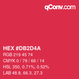 Color code: HEX #DB2D4A | qconv.com