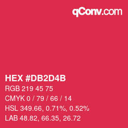 Color code: HEX #DB2D4B | qconv.com