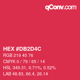 Color code: HEX #DB2D4C | qconv.com