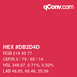 Color code: HEX #DB2D4D | qconv.com