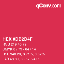 Color code: HEX #DB2D4F | qconv.com