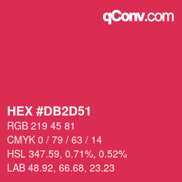 カラーコード: HEX #DB2D51 | qconv.com