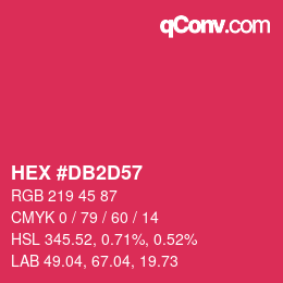 カラーコード: HEX #DB2D57 | qconv.com