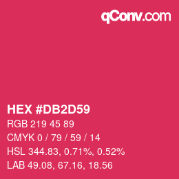 Color code: HEX #DB2D59 | qconv.com