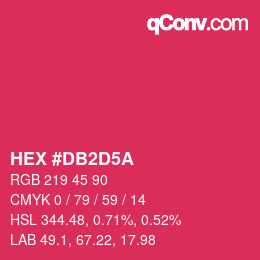 Color code: HEX #DB2D5A | qconv.com