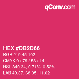 カラーコード: HEX #DB2D66 | qconv.com