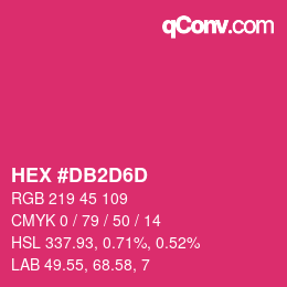Color code: HEX #DB2D6D | qconv.com