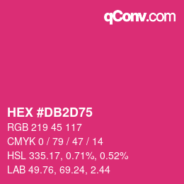 颜色代码: HEX #DB2D75 | qconv.com