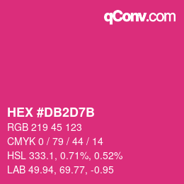 カラーコード: HEX #DB2D7B | qconv.com