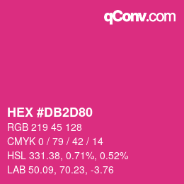 カラーコード: HEX #DB2D80 | qconv.com
