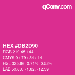 カラーコード: HEX #DB2D90 | qconv.com