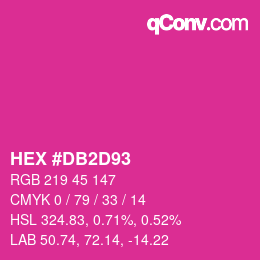 カラーコード: HEX #DB2D93 | qconv.com