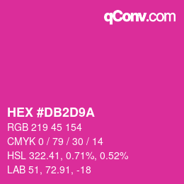 Color code: HEX #DB2D9A | qconv.com