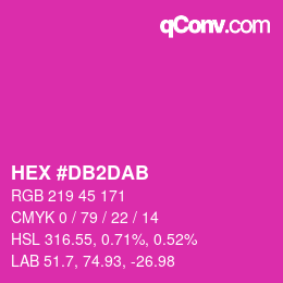 Color code: HEX #DB2DAB | qconv.com