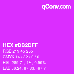 Color code: HEX #DB2DFF | qconv.com