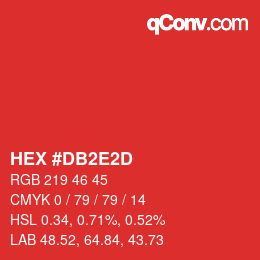 Color code: HEX #DB2E2D | qconv.com