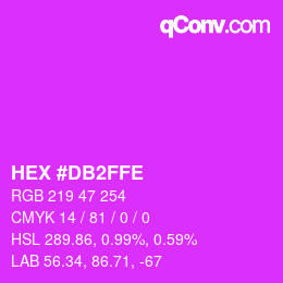 颜色代码: HEX #DB2FFE | qconv.com