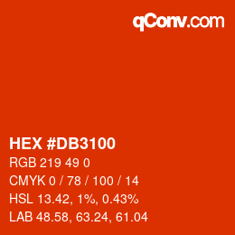 Color code: HEX #DB3100 | qconv.com