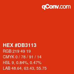 Color code: HEX #DB3113 | qconv.com
