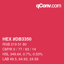 Color code: HEX #DB3350 | qconv.com