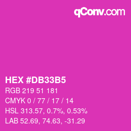 カラーコード: HEX #DB33B5 | qconv.com