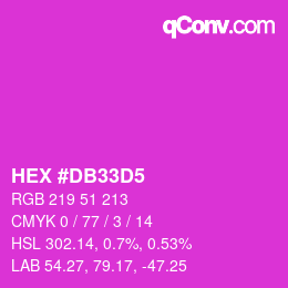 カラーコード: HEX #DB33D5 | qconv.com