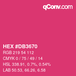 Color code: HEX #DB3670 | qconv.com