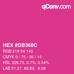 Color code: HEX #DB368C | qconv.com