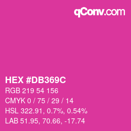 Color code: HEX #DB369C | qconv.com