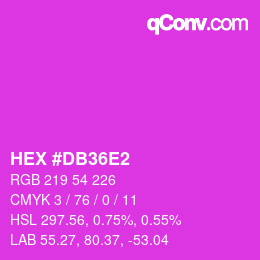 カラーコード: HEX #DB36E2 | qconv.com