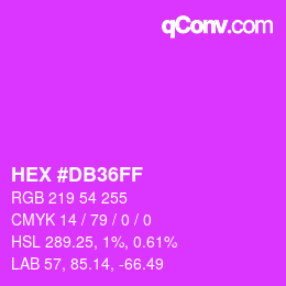 Color code: HEX #DB36FF | qconv.com