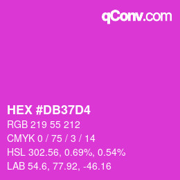 カラーコード: HEX #DB37D4 | qconv.com