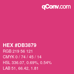 カラーコード: HEX #DB3879 | qconv.com