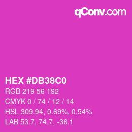 颜色代码: HEX #DB38C0 | qconv.com