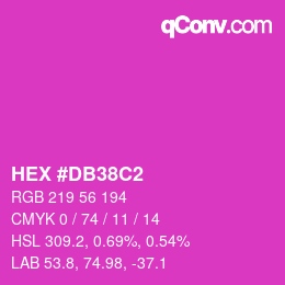 颜色代码: HEX #DB38C2 | qconv.com