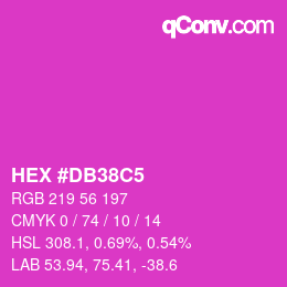Color code: HEX #DB38C5 | qconv.com
