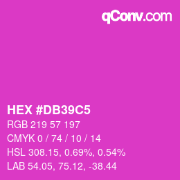 颜色代码: HEX #DB39C5 | qconv.com