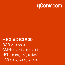 Color code: HEX #DB3A00 | qconv.com