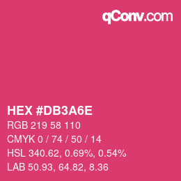 Color code: HEX #DB3A6E | qconv.com