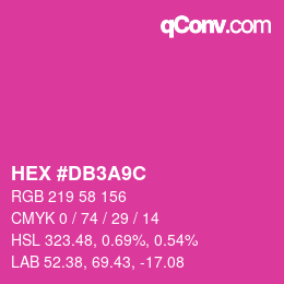 カラーコード: HEX #DB3A9C | qconv.com